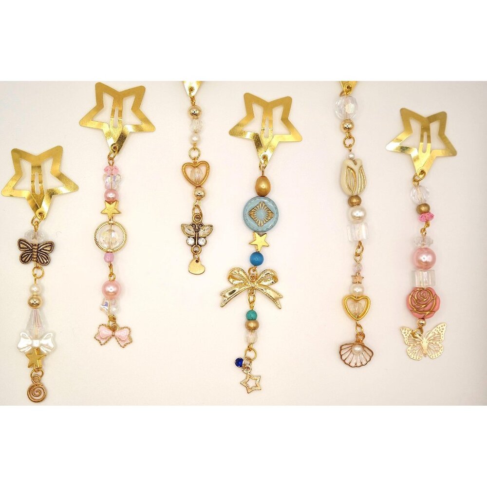 Gold Star Decorated Hair Clips